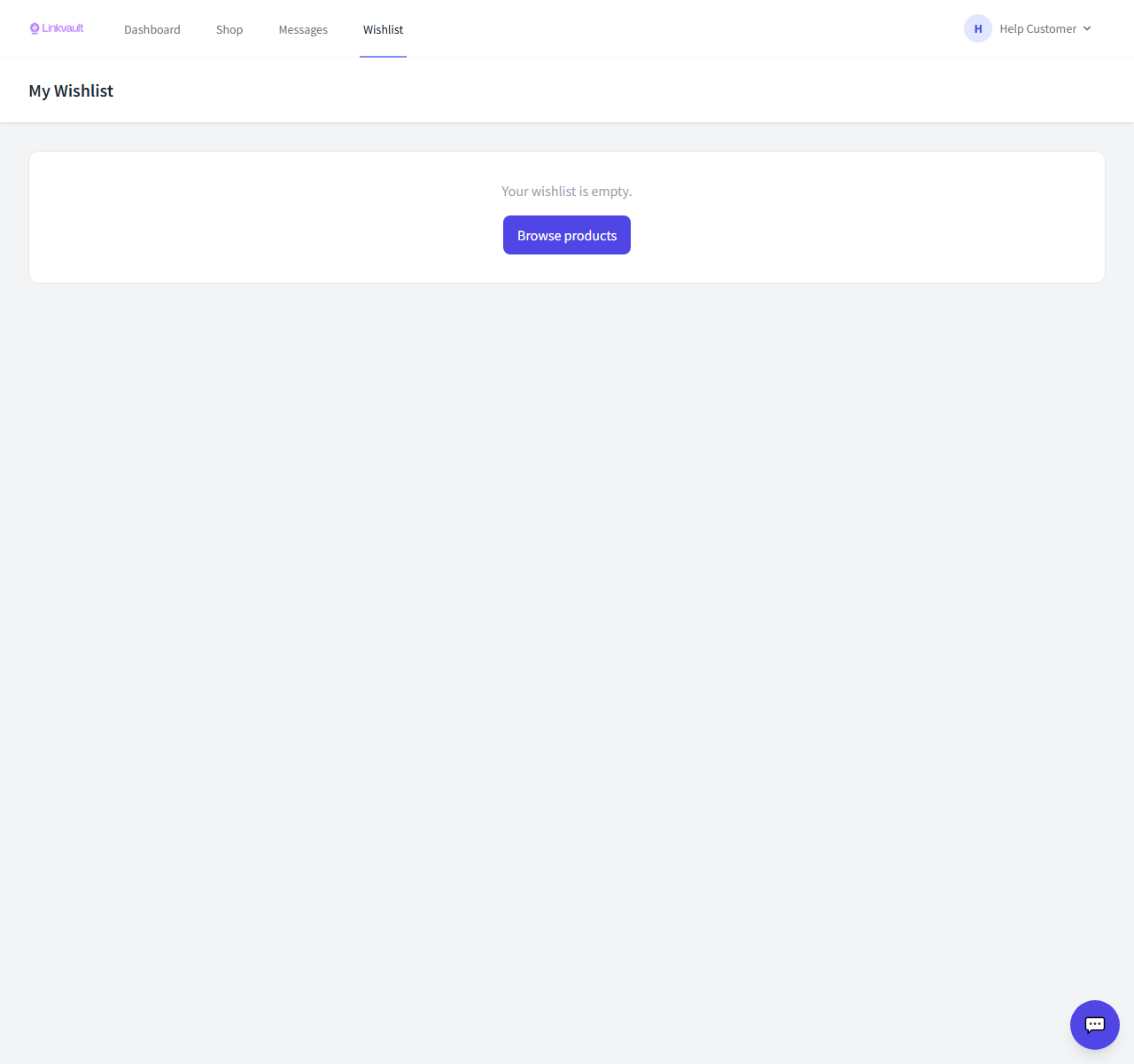 The wishlist page